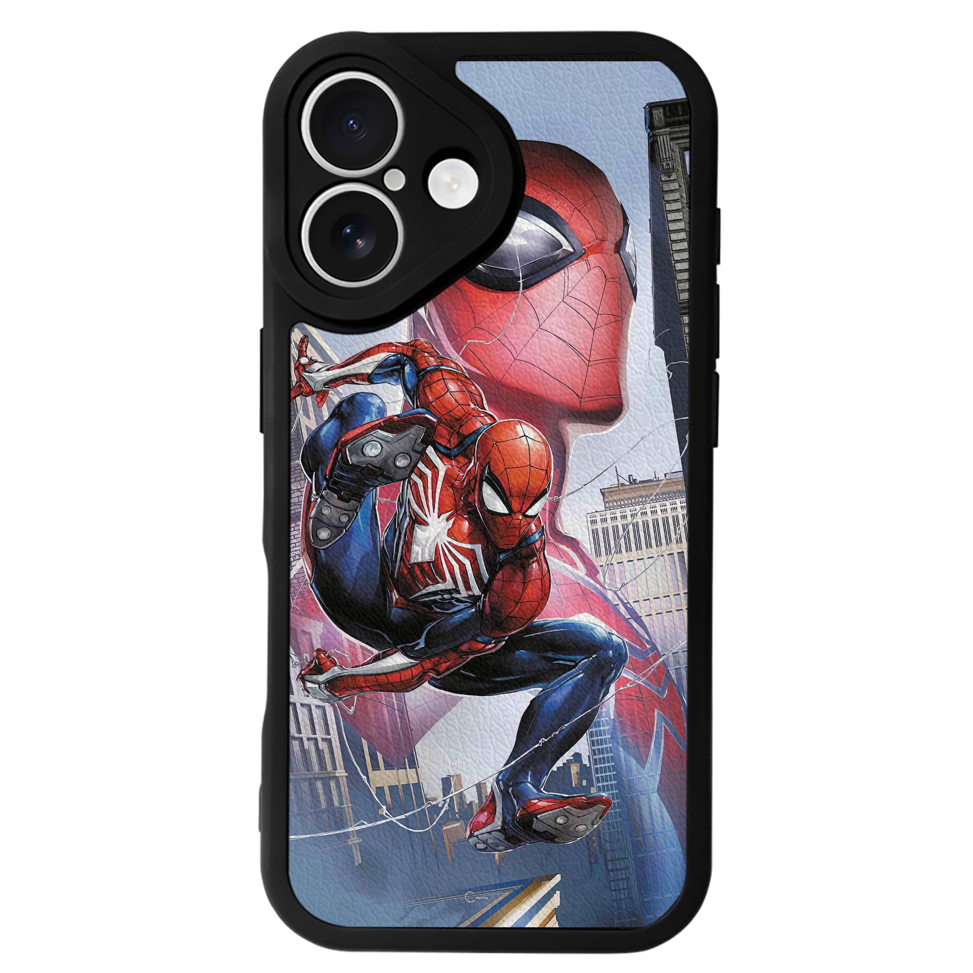 （画像用） Spider Man スパイダーマン 【iPhone 16シリーズ対応】シリコンスマホケース（レザー調） 材質：シリコン